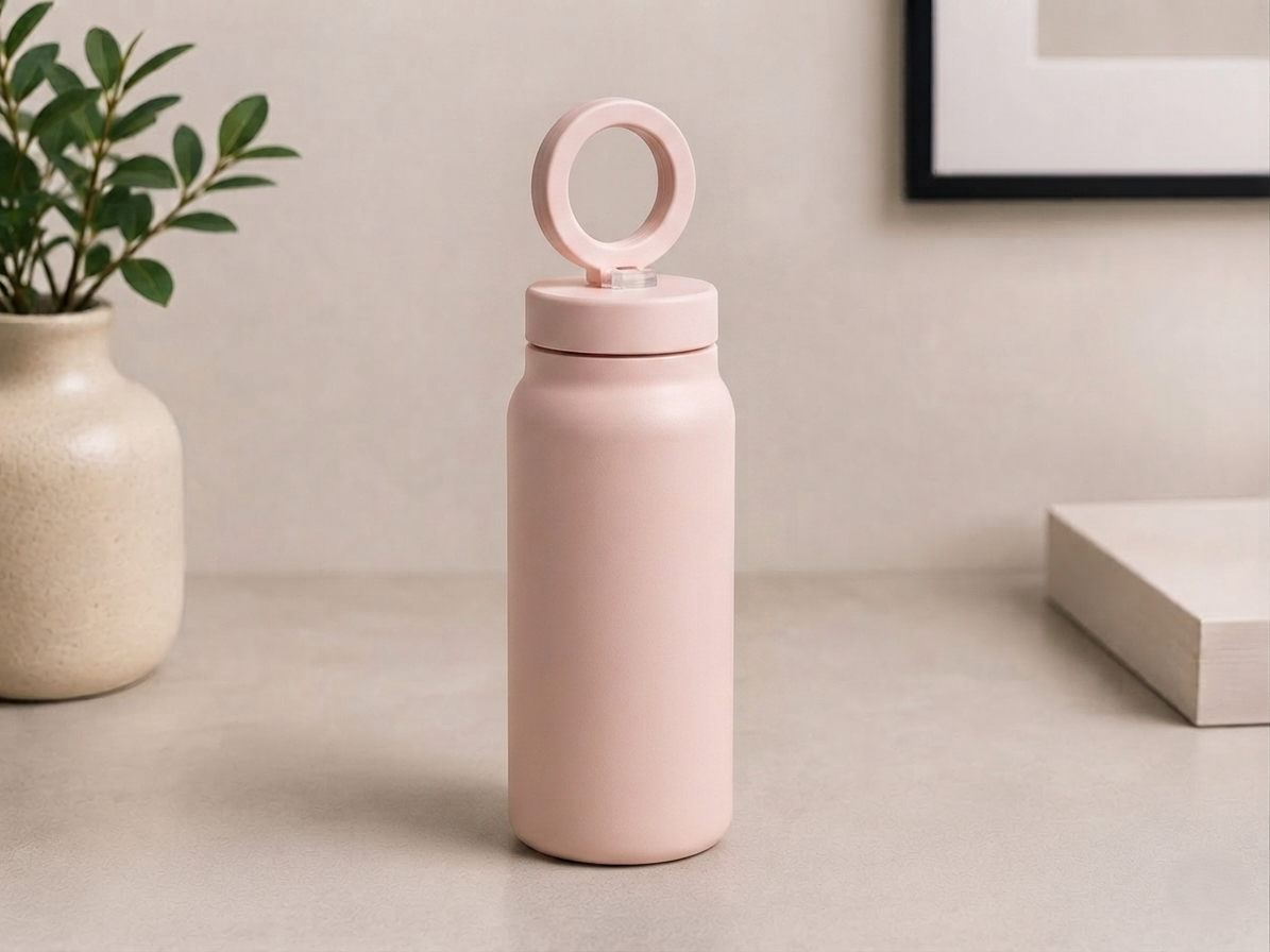 Bouteille d'eau magnétique personnalisée de 24 oz avec paille rabattable