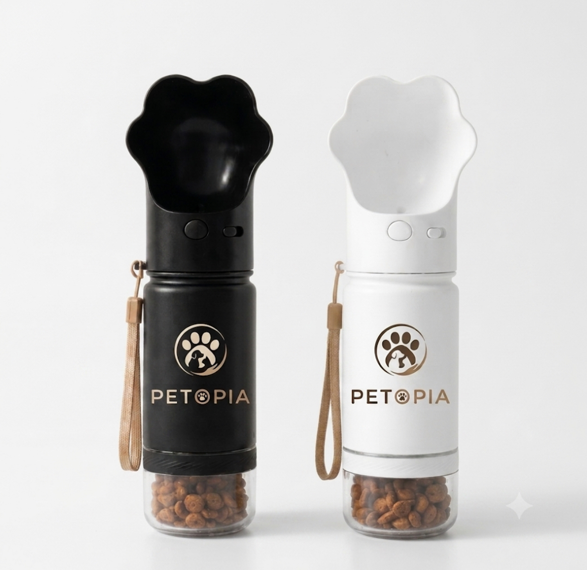 Distributeur Nomade Eau & Croquettes 2-en-1 pour Chien et Chat – Petopia